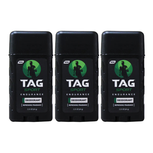 Tag Sport Endurance Deodorant Stick, 2.25oz (Pack of 3)