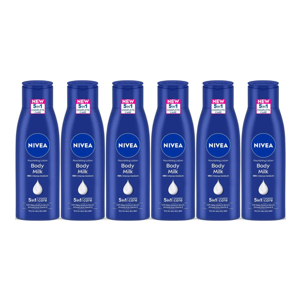 Nivea 5-in-1 Nourishing Lotion - Body Milk Complete Care, 6.76oz (Pack of 6)
