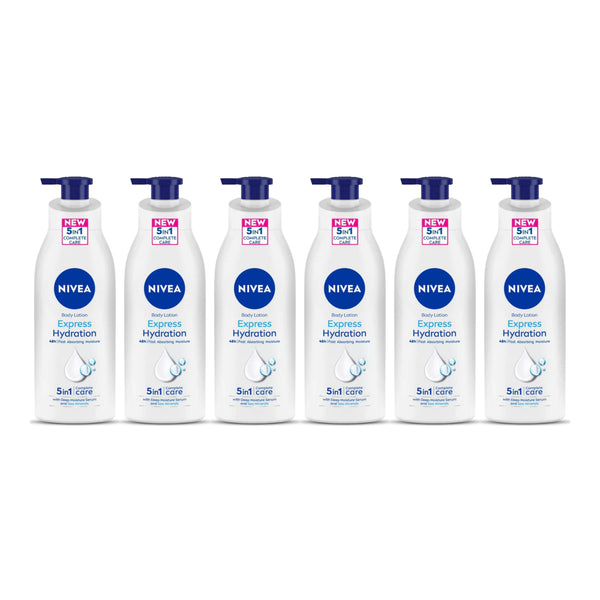 Nivea 5-in-1 Body Lotion - Express Hydration, 11.83oz (380ml) (Pack of 6)