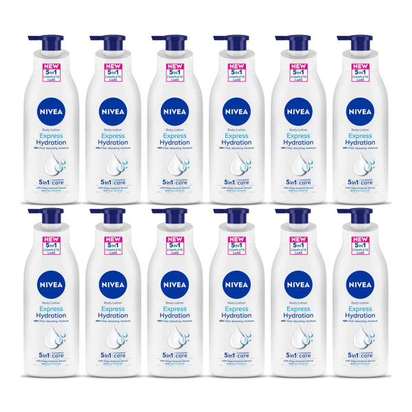 Nivea 5-in-1 Body Lotion - Express Hydration, 11.83oz (380ml) (Pack of 12)