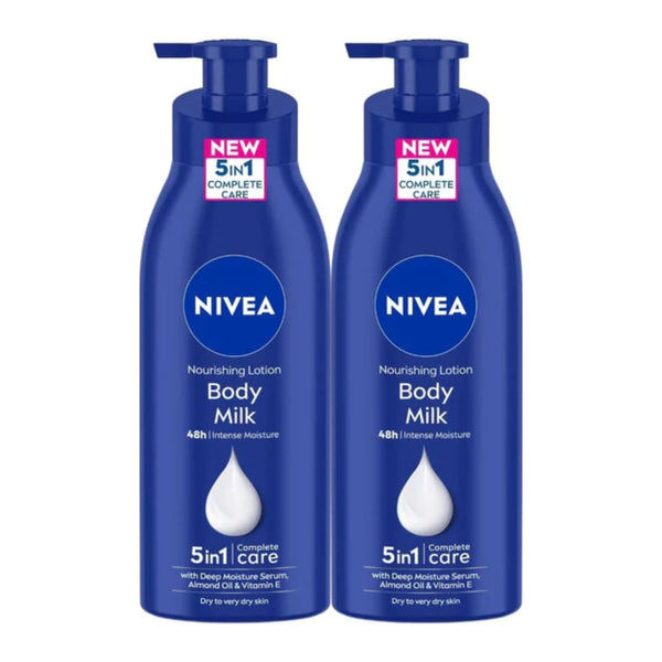 Nivea 5-in-1 Nourishing Body Lotion - Body Milk, 13.5oz (400ml) (Pack of 2)