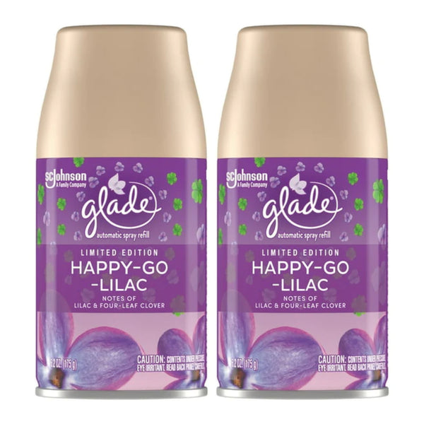 Glade Automatic Spray Refill - Happy-Go-Lilac Scent, 6.2oz (175g) (Pack of 2)
