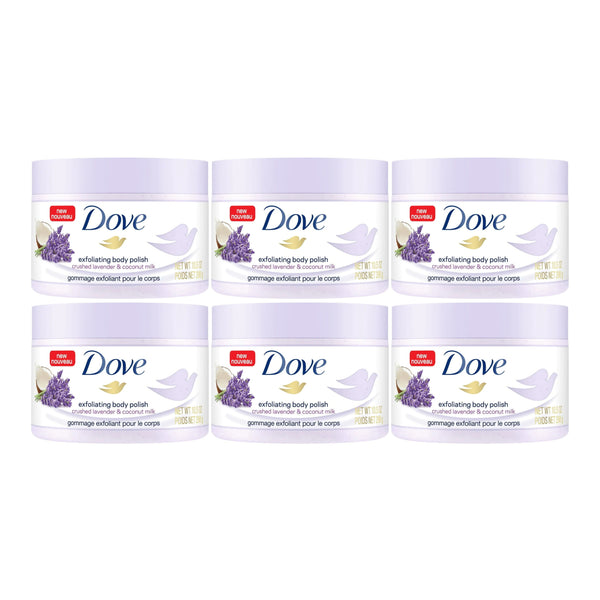 Dove Exfoliating Body Polish Crushed Lavender & Coconut Milk 10.5oz (Pack of 6)