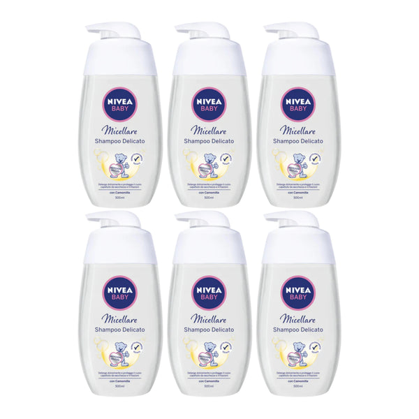 Nivea Baby Shampoo Delicato Micellare w/ Camomilla, 16.9oz (500ml) (Pack of 6)