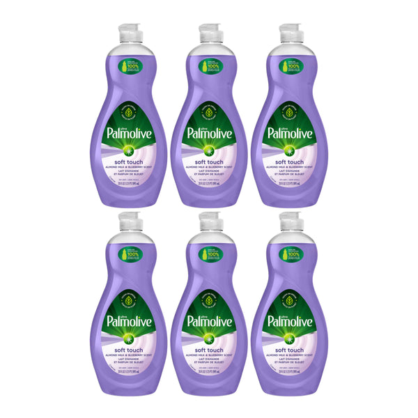 Palmolive Ultra Soft Touch Almond Milk Blueberry Dish Liquid, 20 oz (Pack of 6)