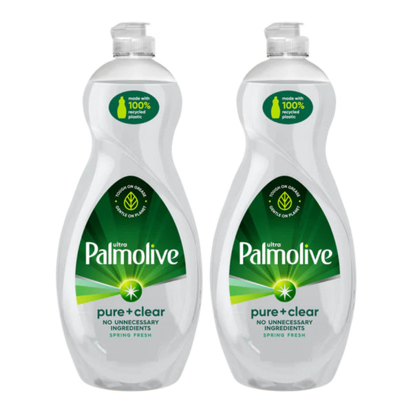 Palmolive Ultra Pure + Clear Spring Fresh Dish Liquid, 20 oz (591ml) (Pack of 2)