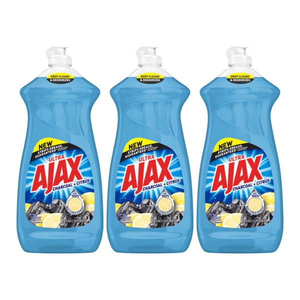 Ajax Ultra Charcoal & Citrus Dish Liquid, 28 oz. (828ml) (Pack of 3)