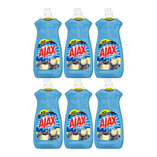 Ajax Ultra Charcoal & Citrus Dish Liquid, 28 oz. (828ml) (Pack of 6)