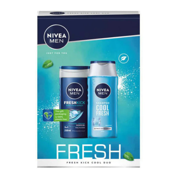 Nivea Men Just For You Fresh Kick Cool Duo (Shower Gel + Shampoo)