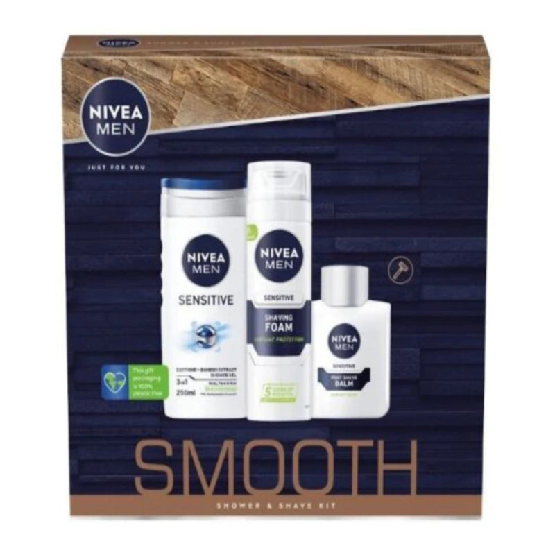 Nivea Men Just For You Smooth Shower & Shave Kit (Foam, Gel, Balm)
