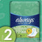 Always Ultra Thin Long Super Flexi-Wings Size 2 Sanitary Pads 16 ct (Pack of 12)