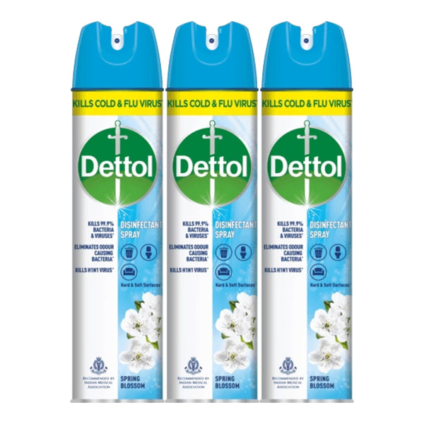 Dettol Disinfectant Spray - Spring Blossom, 225ml (170g) (Pack of 3)