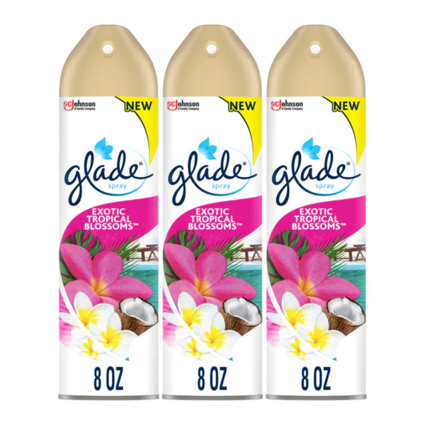Glade Spray Exotic Tropical Blossoms Air Freshener, 8 oz (Pack of 3)