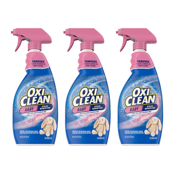 OxiClean Baby Stain Remover, 100% Dye & Chlorine Free Spray, 16 oz. (Pack of 3)