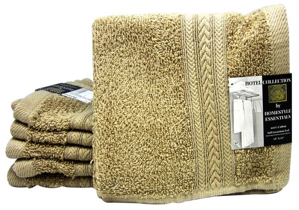 Hotel Collection by Homestyle Essentials 13" x 13" Wash Cloth, Taupe Color