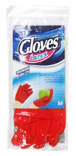 House Care Premium Quality Medium Latex Reusable Gloves, 1-Pair
