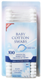 100% Cotton Baby Swabs, Double Tipped - Plastic Sticks, 100 ct.