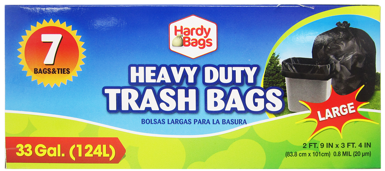 Hardy Bags 33 Gallon Heavy Duty Trash Bags, 7 ct. – MarketCOL