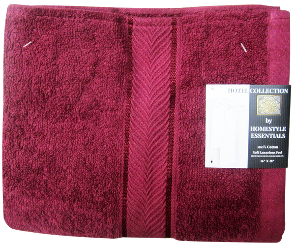 Hotel Collection Washcloth Soft Luxurious Feel Wine Red, 16"x 28", 1-ct