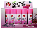 Toilet Seat Sanitizer Antibacterial Spray (Floral Scent), 1.69oz (Pack of 12)