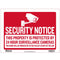 9" X 12" Security Notice Sign