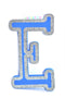 7" Blue Glitter Foam Letter "E"