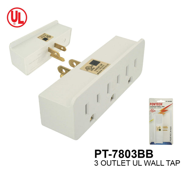 3 Outlet Wall Tap With Sensor Night Light