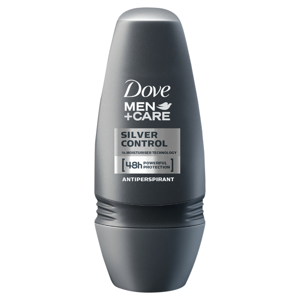Dove Men+Care Silver Control Antiperspirant Roll On Deodorant, 50ml