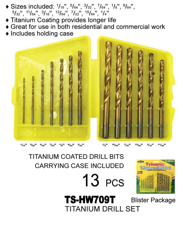 Assorted Titanium Drill Set, 13-ct.