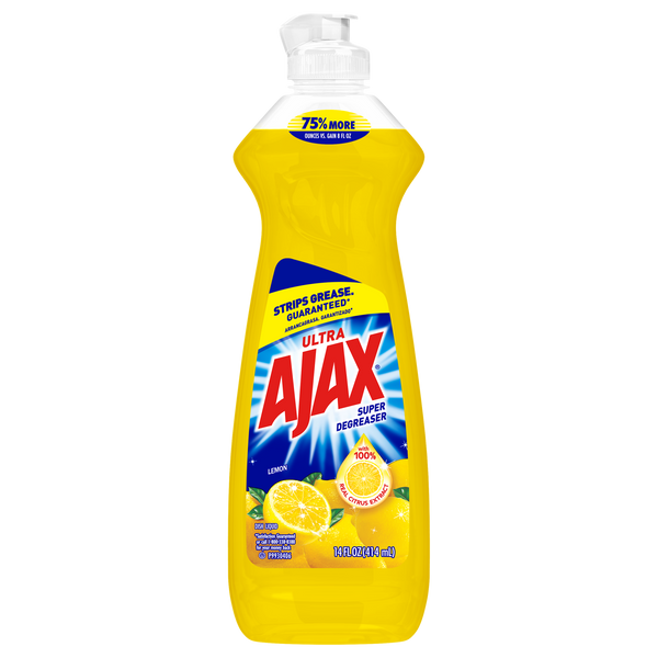 Ajax Ultra Lemon (Super Degreaser) Dish Liquid, 14 oz. (414ml)