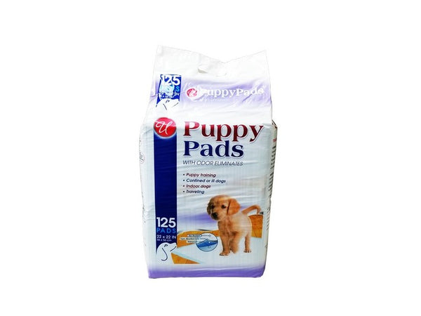 Puppy Pads with Odor Eliminates 22" x 22", 125 Pads