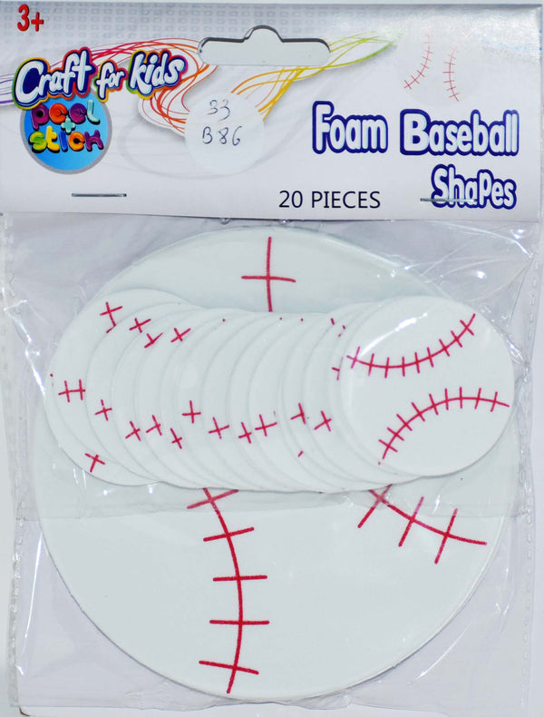 Craft for Kids 20 Foam Baseball Shapes, 1-ct