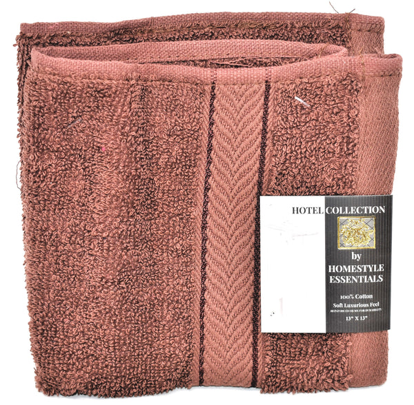 Hotel Collection by Homestyle Essentials 13" x 13" Wash Cloth, Coffee Color