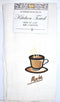 Embroidered Kitchen Towel, "Mocha Coffee" Design, 15" x 25"