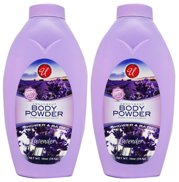 Lavender Body Powder Pure Cornstarch, 10 oz. (Pack of 2)