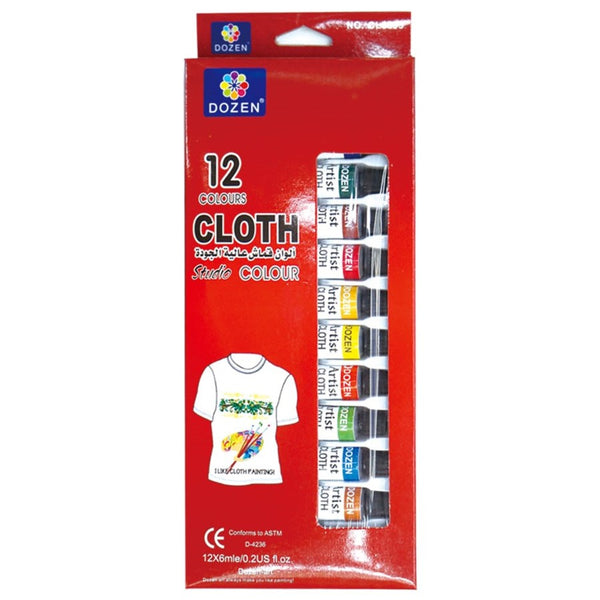 0.2oz Cloth Color Set w/ Brush & Pallette, 12-ct.