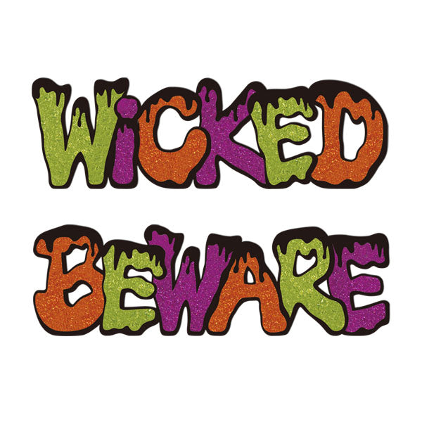 Halloween 8" Glitter Tabletop Sign (Pack of 2)