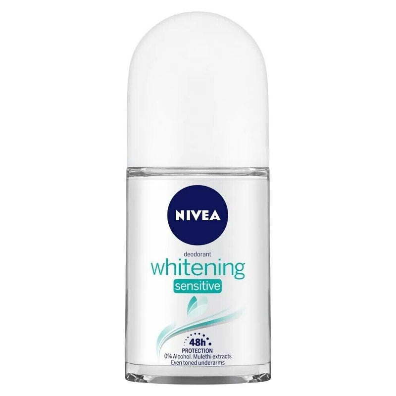 Nivea Whitening Sensitive Roll-On Deodorant, 1.7oz (50ml)