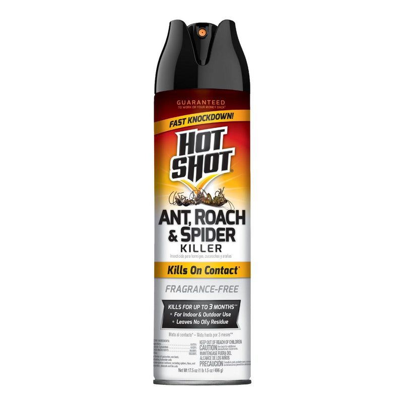 Hot Shot Ant, Roach, & Spider Killer - Fragrance Free 17.5oz (496g)