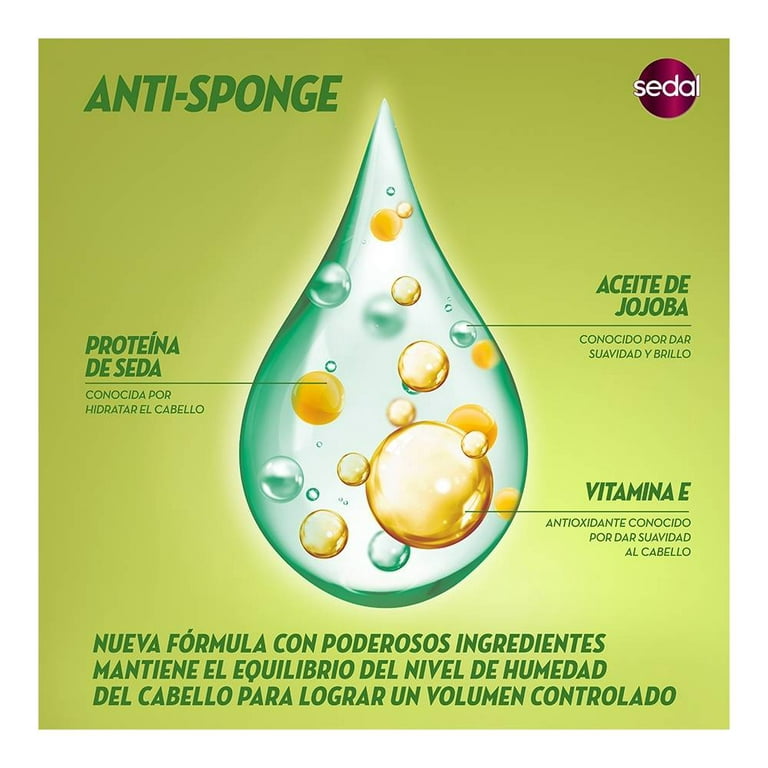 Sedal Anti Sponge Crema Para Peinar, 300ml (10.15oz)