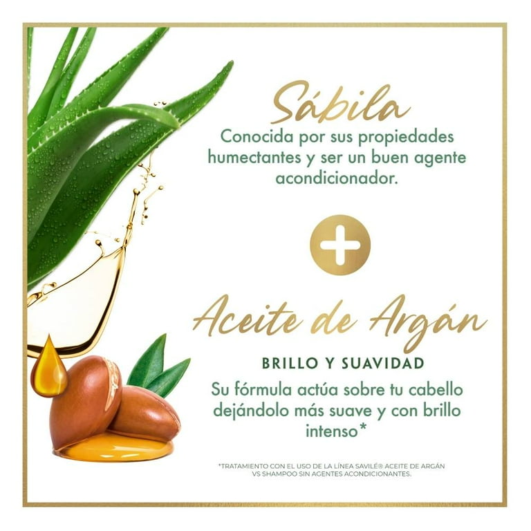 Savile Shampoo Aceite De Argan y Sábila (Brillo Y Suavidad), 700ml (Pack of 2)