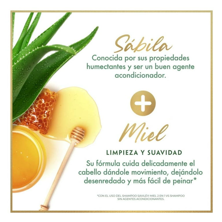 Savile Shampoo 2-en-1 Miel y Sábila (Limpieza y Suavidad), 700ml (Pack of 6)