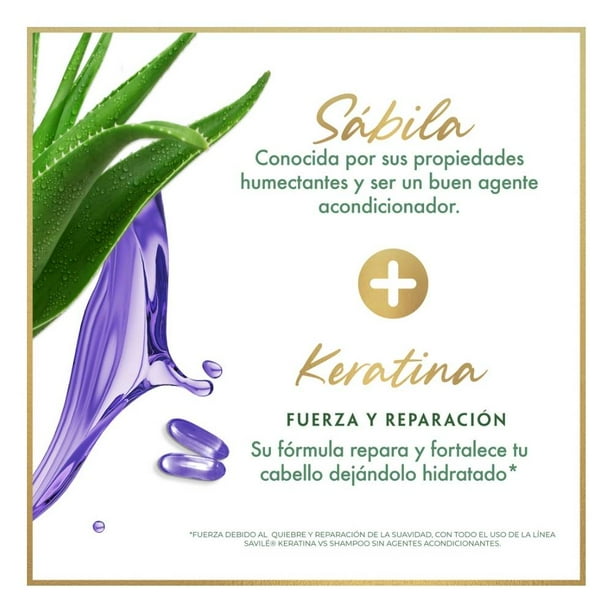 Savile Shampoo Keratina Sábila Fuerza y Reparacion 700ml (Pack of 3)