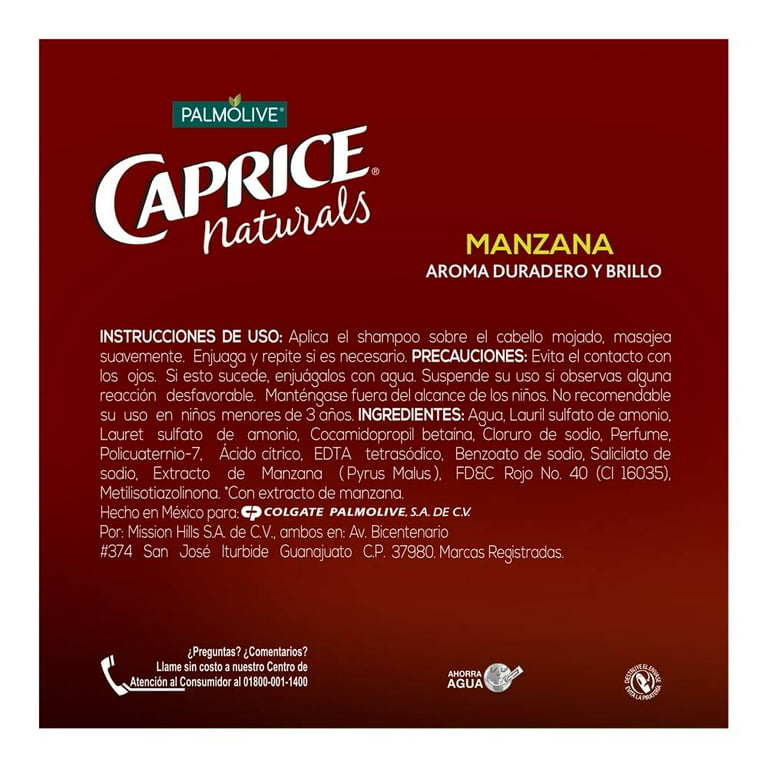 Caprice Shampoo Manzana (Aroma Duradero y Brillo), 760ml (Pack of 3)