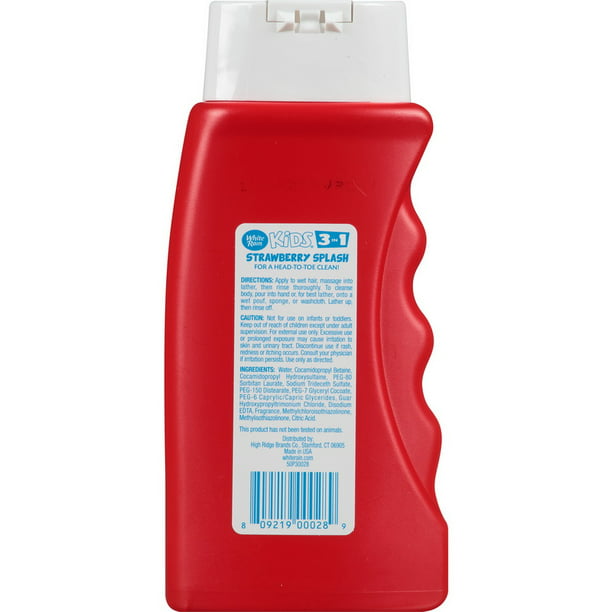 White Rain Kids Strawberry 3-in-1 - Shampoo Conditioner Wash, 12 oz (Pack of 3)