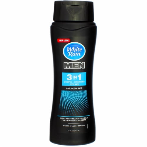 White Rain Men's Ocean Wave 3 In 1 Shampoo Conditioner Wash, 15 oz