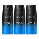 Axe You Refreshed Deodorant & Body Spray, 150ml (Pack of 3)