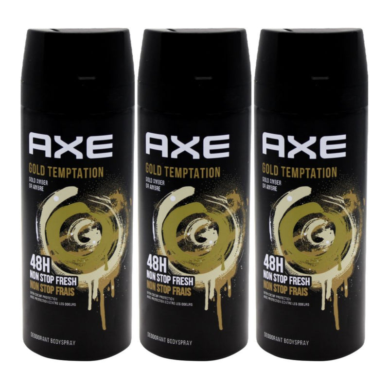 Axe Gold Temptation Deodorant + Body Spray, 150ml (Pack of 3)