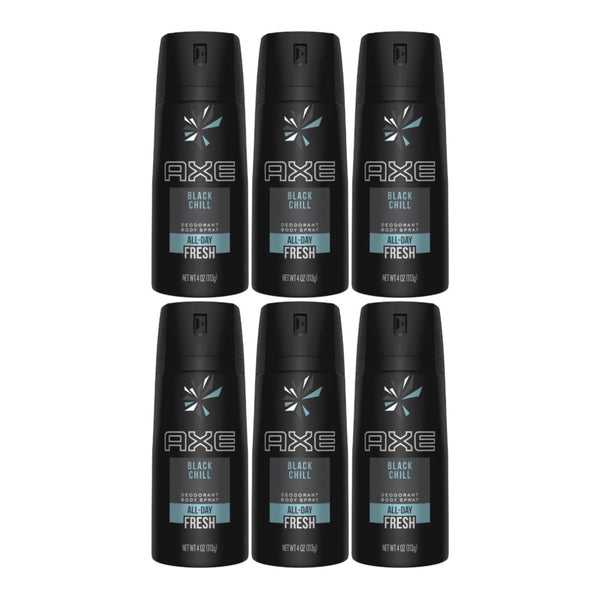 Axe Black Chill Deodorant + Body Spray, 150ml (Pack of 6)