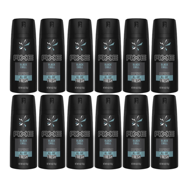 Axe Black Chill Deodorant + Body Spray, 150ml (Pack of 12)